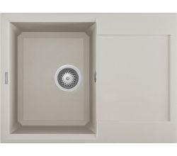 REGINOX R41031 Regi Granite Spüle BARI 5 in Soft White ab Schrankbreite 45 cm / Auflagespüle