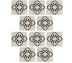 10er SET Medina Untersetzer Mekes, Keramik/Kork, 9,5 x 9,5 x 0,75 cm, DU0014