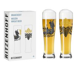 Ritzenhoff 3481010 BRAUCHZEIT Weizen 2er Set #19 #20 J. Vanis 2023 / Bierglas / Weizenbierglas