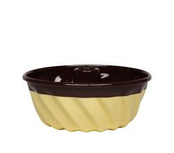RIESS 0495-573 Napfkuchenform 22 cm SCHOKO/VANILLE, Sarah Wiener by Dottings, Emaille