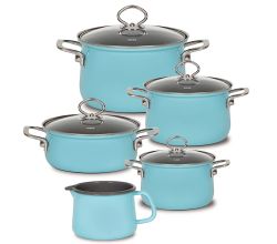 RIESS 0546-037 RIESS Emaille Spar-Set 5-tlg. Nouvelle extra stark, KRISTALLBLAU