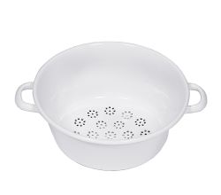 RIESS 0328-033 Gemüsesieb 26 cm, Emaille, CLASSIC, CLASSIC WEISS