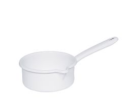 RIESS 0035-033 Stielkasserolle 12 cm mit großem Ausguss, 0,5 L, Classic Weiss / Stieltopf