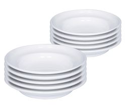 10er SET RIESS 0306-033 Teller tief 22 cm, Classic Weiss / Emailleteller