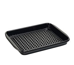 RIESS 0399-022 Grilltasse eckig 32 x 42 cm, Schwarzemaille