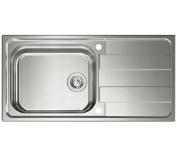 Spüle RIVA 3 mit Drehexcenterbedienung / Edelstahlspüle / CONTURA / Ausschnitt 975 x 475 mm