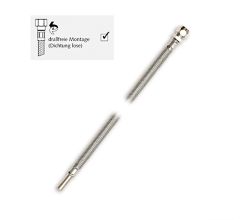 Clean-Flex S Edelstahlschlauch L 500 mm mit Rohrstutzen Ø 10 mm / Sanitärschlauch / Wasserschlauch / Armaturanschluss