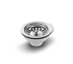 Universal Siebkorbventil 114 mm mit Anschluss für Überlauf und Siebkörbchen manuell / Ablauf / Abfluss / Ersatzteil / Spüle