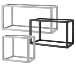 Aluments Quader-Rack Regal mit 45 cm Höhe in EDELSTAHLFARBIG oder SCHWARZ / Regalsystem / Modulregal