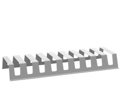 Aluments Quader-Rack Tellerboard 60 cm in NEUSILBER / Regalsystem / Modulregal