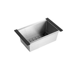 Kleine Resteschale aus Edelstahl für KeraDomo Keramikspülen von systemceram / Resteschale / Abtrofpschale / Abtropfbecken / Edelstahlschale