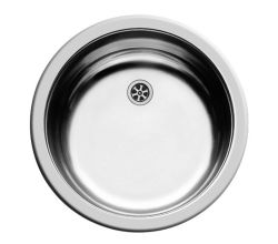 PYRAMIS Clean & Care Rundbecken Spüle ohne Überlauf Edelstahl poliert / Ausschnitt Ø 430 mm / Edelstahlspüle rund / Spüle