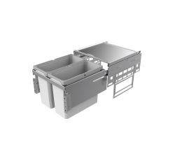 NABER 8012301 Abfallsammler 32 (2x16) Liter Cox® Base 360 S/450-2 hellgrau, H 360 mm