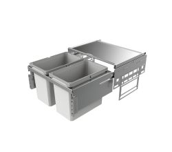 Abfallsorter COX base 360 S/600-2 hellgrau / Schrankbreite 60 cm / Abfalleimer / Abfallsammler / Mülleimer