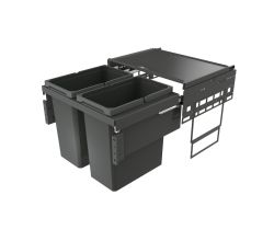 NABER 8013308 Abfallsammler 56 (2x28) Liter Cox® Base 460 S/600-2 anthrazit, H 460 mm