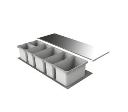 Abfallsorter Cox Box 1T/1200-6 mit sechsfach Trennung für 120 cm Schrankbreite / Abfalleimer / Abfallsammler / Mülleimer