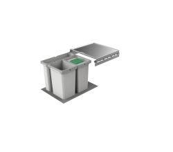 NABER Abfallsorter 28,5 (8,5 + 2x10) Liter COX® BOX 360 S/450-3 inkl. Biodeckel für 45 cm Schrankbreite