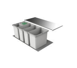 Abfallsorter Cox Box 2T/1000-5 mit fünffach Trennung inkl. Biodeckel für 100 cm Schrankbreite / Abfalleimer / Abfallsammler / Mülleimer