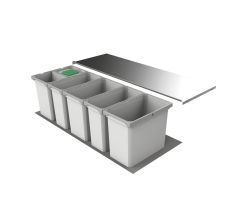 Abfallsorter Cox Box 2T/1200-6 mit sechsfach Trennung inkl. Biodeckel für 120 cm Schrankbreite / Abfalleimer / Abfallsammler / Mülleimer
