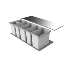 Abfallsorter Cox Box 2T/1200-6 mit sechsfach Trennung für 120 cm Schrankbreite / Abfalleimer / Abfallsammler / Mülleimer