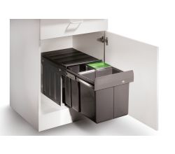 WESCO Abfallsorter 32 (16 + 2x8) Liter TRIO MASTER 3 DS inkl. Biodeckel und Rollwagen DS, ab Schrankbreite 40 cm