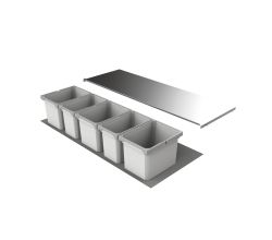 Abfallsorter Cox Box 235 K / 1200-5 für 120 cm Schrankbreite / 5-fach Trennung, 45 (3x10 und 2x 7,5) Liter / Abfalleimer / Abfallsammler