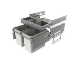 NABER 8012373 Abfallsammler Cox® Base 360 S/600-2 mit Base-Board, hellgrau, H 460 mm