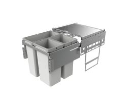 Abfallsorter COX® BASE 460 S/500-3 hellgrau mit 46 (1 x 21/2 x 12,5) Liter Volumen / ab Schrankbreite 50 cm