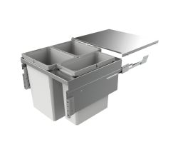 NABER 8012384 Abfallsammler COX CLAN 490/600-3 mit 80 (2x 29,5 + 1x21) Liter Volumen / für 60 cm Schrankbreite