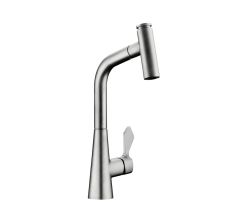NABER Armatur UMORE 2 in Edelstahlfinish mit herausziehbarem Auslauf / Küchenarmatur / Einhebelmischer
