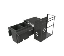 Naber 8013348 Abfallsammler Cox® Base Q 360 S/400-2, anthrazit, 20 (2x10) Liter, geeignet für Quooker Systeme / 60 cm Schrankbreite