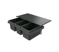 Naber 8013383 Abfallsammler Cox Stand-UP® 250 S/800-3, anthrazit, 36 (1x10/2x13) Liter / 80 cm Schrankbreite