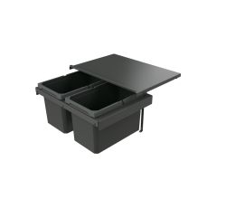 Naber 8013389 Abfallsammler Cox Stand-UP® 280 S/600-2, anthrazit, 32 (2x16) Liter / 60 cm Schrankbreite
