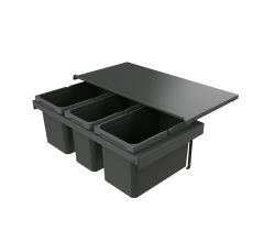 Naber 8013393 Abfallsammler Cox Stand-UP® 280 S/800-3, anthrazit, 44 (2x16/1x12) Liter / 80 cm Schrankbreite