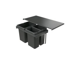 Naber 8013421 Abfallsammler Cox Stand-UP® 350 K/800-3, anthrazit, 30,5 (2x7,5/1x15,5) Liter / 80 cm Schrankbreite