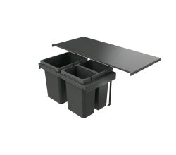 Naber 8013422 Abfallsammler Cox Stand-UP® 350 K/900-3, anthrazit, 30,5 (2x7,5/1x15,5) Liter / 90 cm Schrankbreite