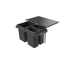 Naber 8013420 Abfallsammler Cox Stand-UP® 350 K/600-3, anthrazit, 30,5 (2x7,5/1x15,5) Liter / 60 cm Schrankbreite