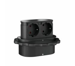 Steckdosenelement Piccolino, Blende schwarz matt, versenkbar