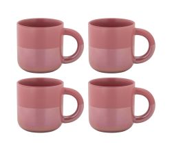 Maxwell & Williams 4er-Set – 4 × DI0402 Becher 350 ml HORIZON Rosa, Porzellan (DI0402)