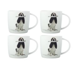 Maxwell & Williams 4er-Set – 4 × DX1064 Becher 400 ml BEST FURRY FRIENDS The Mail Gift, Porzellan, in Geschenkbox (DX1064)