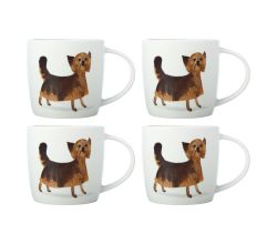 Maxwell & Williams 4er-Set – 4 × DX1065 Becher 400 ml BEST FURRY FRIENDS Bad Hair Cut, Porzellan, in Geschenkbox (DX1065)