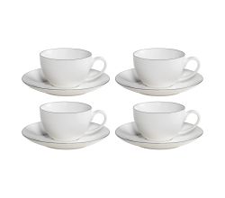 Maxwell & Williams 4er-Set – 4 × Edge Espressotasse mit Untertasse, Premium-Keramik, FX0029 (FX0029)