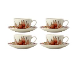 Maxwell & Williams 4er-Set – 4 × II0082 Espressotasse mit Untertasse WARATAH Porzellan (II0082)