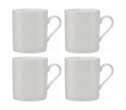 Maxwell & Williams 4er-Set – 4 × WBA0005 Becher zylindrisch, 300 ml, Porzellan, White Basics Round (WBA0005)