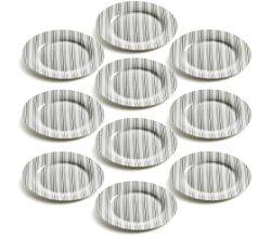 10er SET Teller Ø 19,5 cm ART DECO - Gestreift - aus Bone China Porzellan