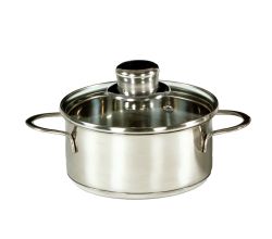 Karl Krüger 2214GL Mini Bratentopf SATURN aus Edelstahl mit Glasdeckel 14 cm, Inhalt 0,75 Liter / Kochtopf