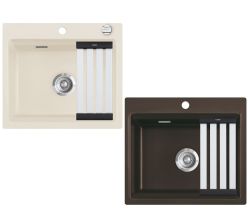 Flächenbündige Spüle KeraDomo KARA 57 F mit Medio-Matte / ab Schrankbreite 60 cm / Einbauspüle