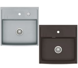 KeraDomo Elementspüle KENTRO 60 für AP-Tiefe 60 cm / systemceram / Keramikspüle