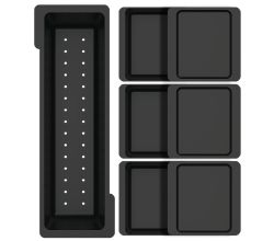 SCHOCK Funktionsschalen-Set 7-teilig aus schwarzem Kunststoff für Spüle TIA / Resteschalen