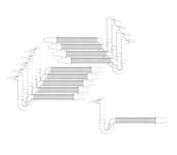 10er SET SANIT 31.213.00..0000 Rohrgeruchverschluss G1 1/2x40/50 flexibel Schlauch und Geräteanschluss / Ablaufverbindung / Siphon / Abfluss / Geruchsverschluss / Traps